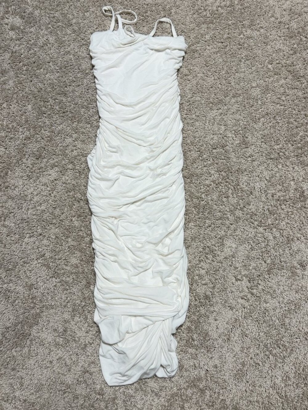 JLUXLABEL White Ruched Bodycon Dress